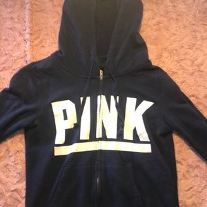 Victoria’s Secret PINK zip up navy jacket
